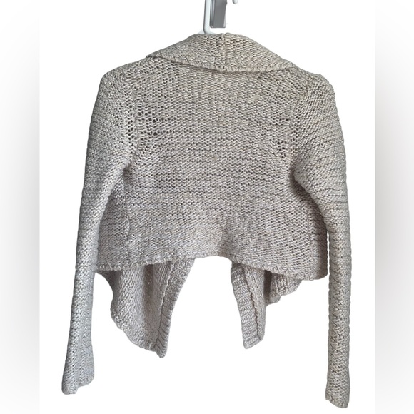 CHARLOTTE RUSSE Tan & Gold Cropped Cardigan size small - Picture 2 of 6